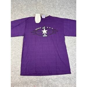 Vintage Bugle Boy Graphic Tee Mens XL Purple Striped Streetwear Deastock NWT